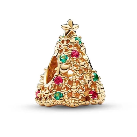 NWOT Glitter Christmas Tree Charm Sterling Silver 925 - Picture 1 of 11